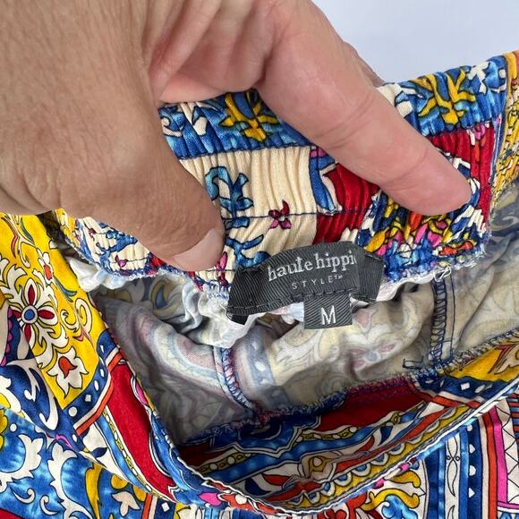 Haute Hippie Medium Wide leg pants boho resort flowy pattern beachwear lounge - Picture 6 of 10